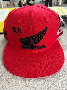 Honda Red Embroidered Snapback Hat